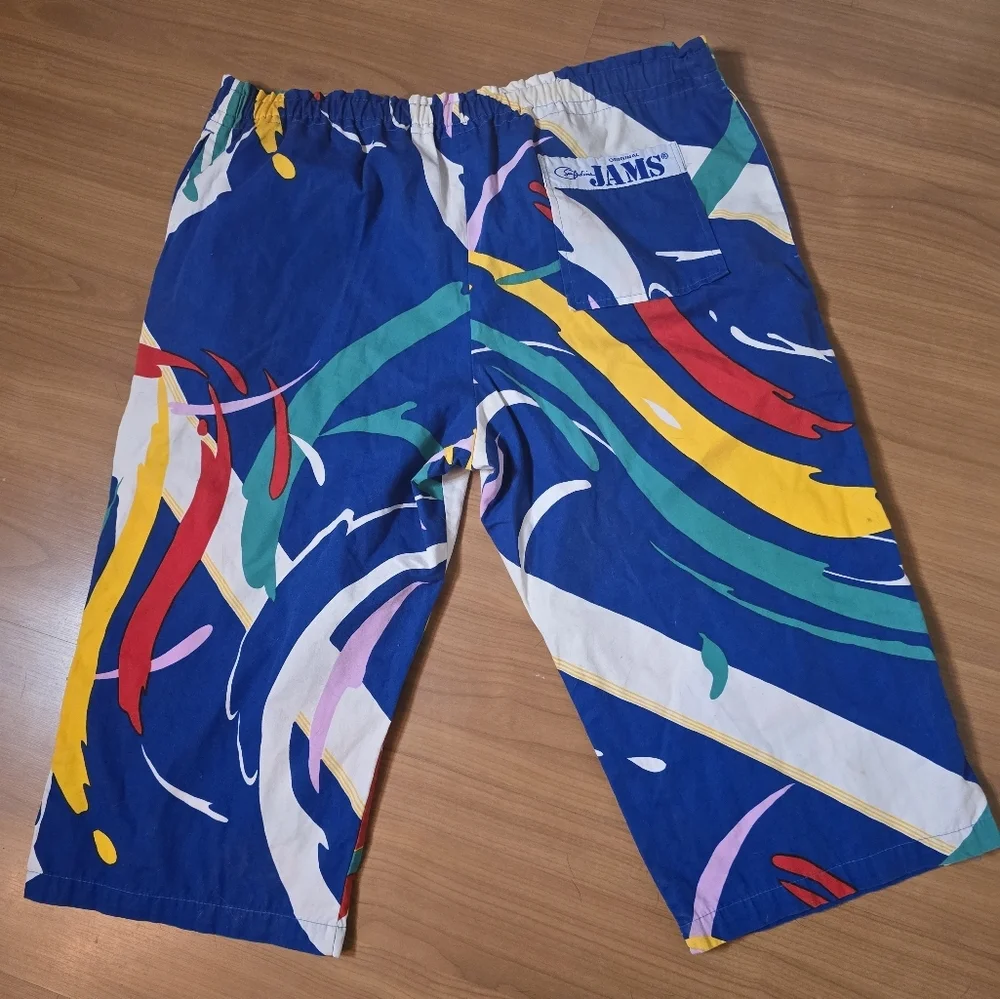 Jams World Vintage 80s Men's Shorts with Bold Multicolor Design Medium